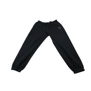 PUMA Sweatpants Mens XL Black Fleece Lined Tapered Leg Elastic Waist Drawstring